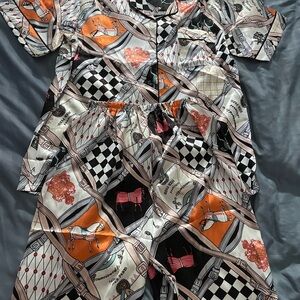 Hermès Equestrian Print Silk Pajama Set